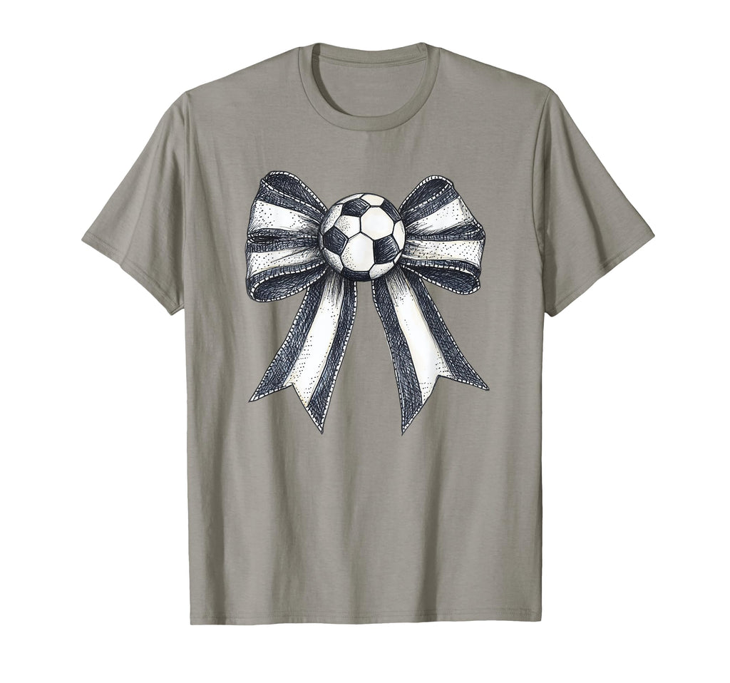 Soccer Coquette Bow Watercolor And T-Shirt - Unique Graphic Men Women