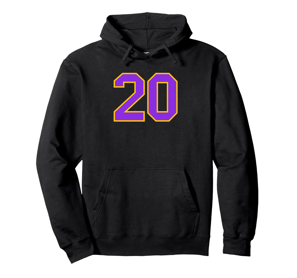 Yellow Purple Sport Team Number 20 Hoodie - Streetwear Style Men Women