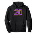 Yellow Purple Sport Team Number 20 Hoodie - Streetwear Style Men Women