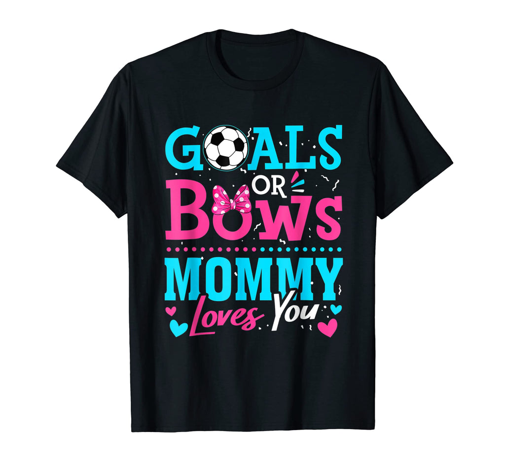 Gender Reveal Soccer Goals Or Bows T-Shirt - Aesthetic Graphic Men Women