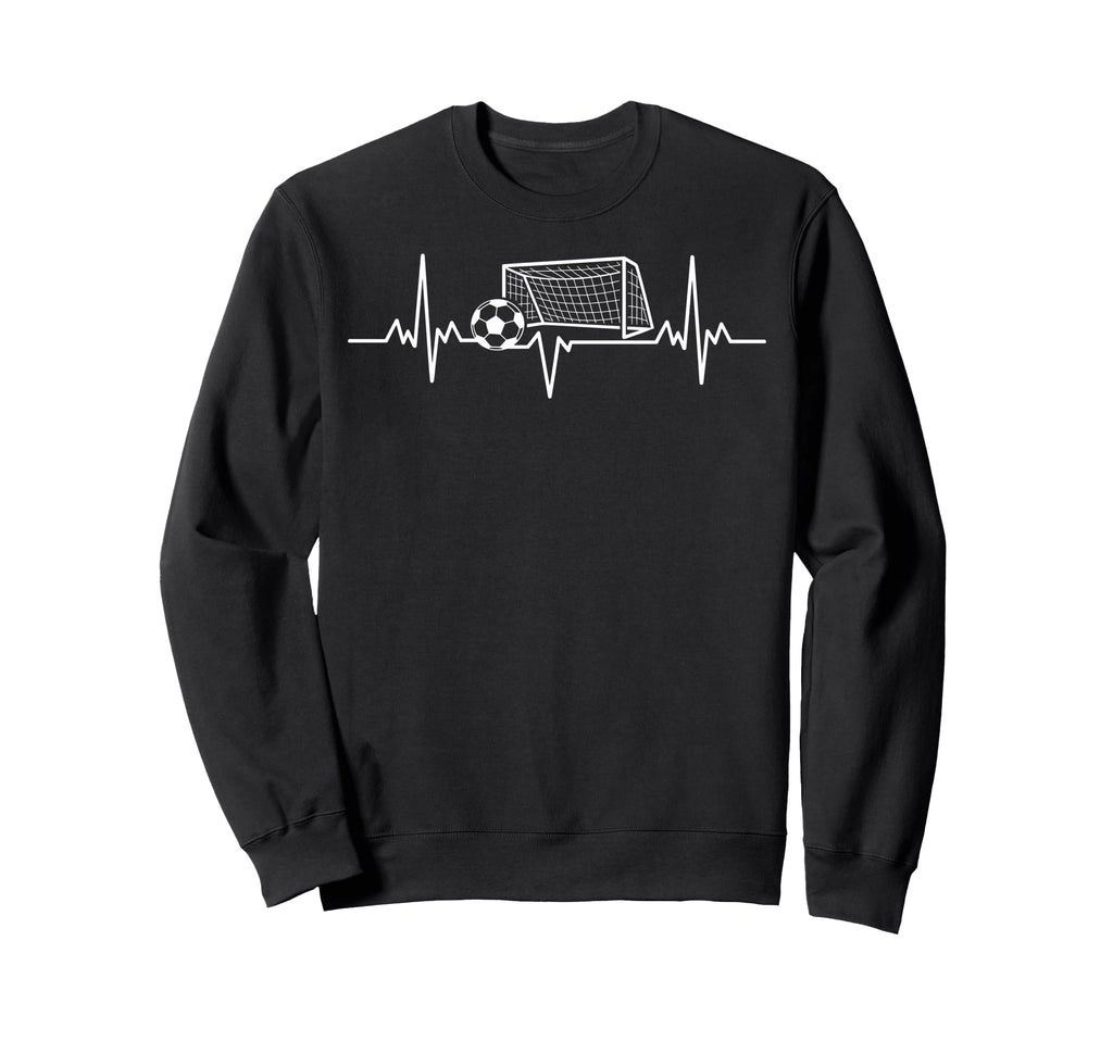 Soccer Heartbeat Football Lovers Sweatshirt - Minimalist Print for Adults