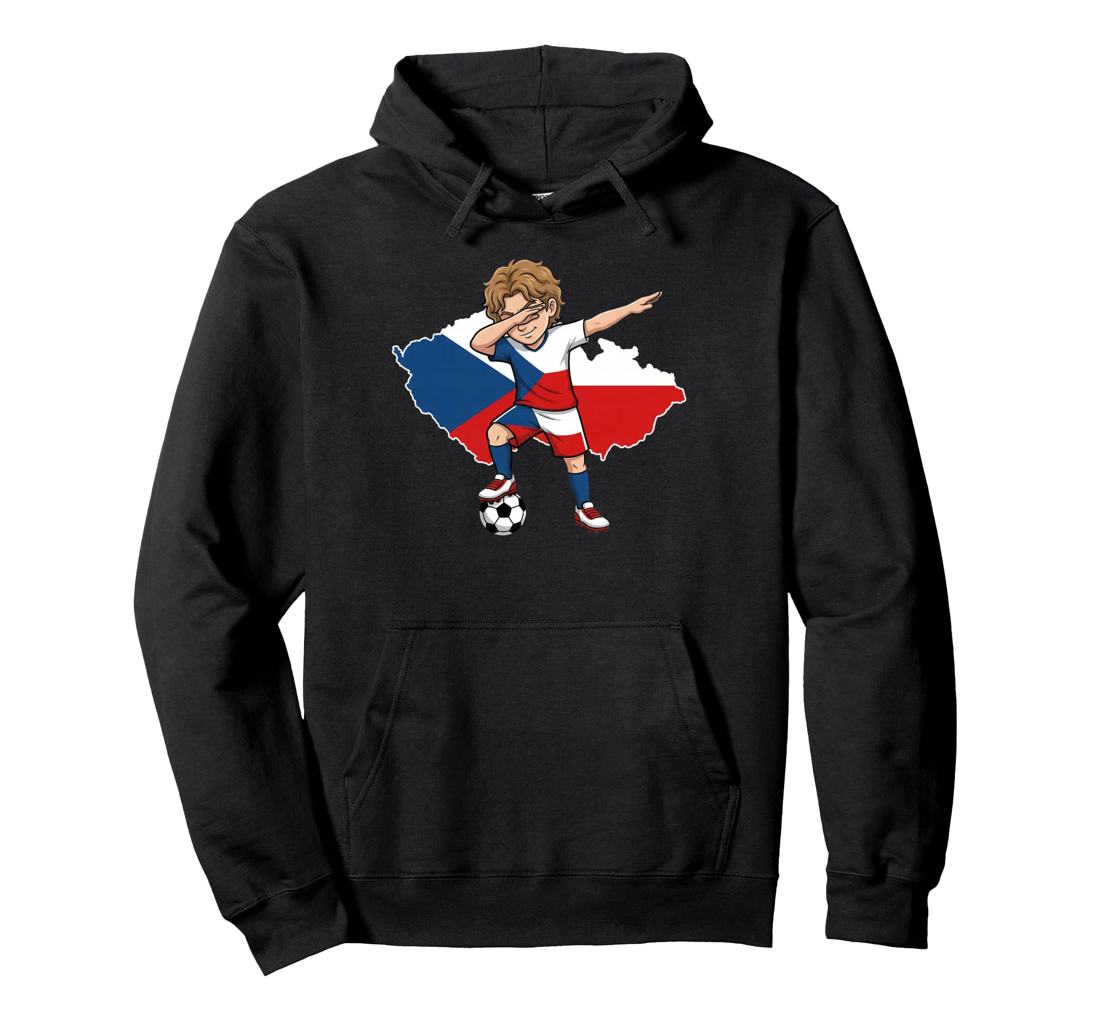 Czech Republic Soccer Dab Flag Hoodie - Fun Novelty Design for Adults
