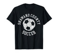 Shawano County Soccer Distressed 90S T-Shirt - Streetwear Style Unisex