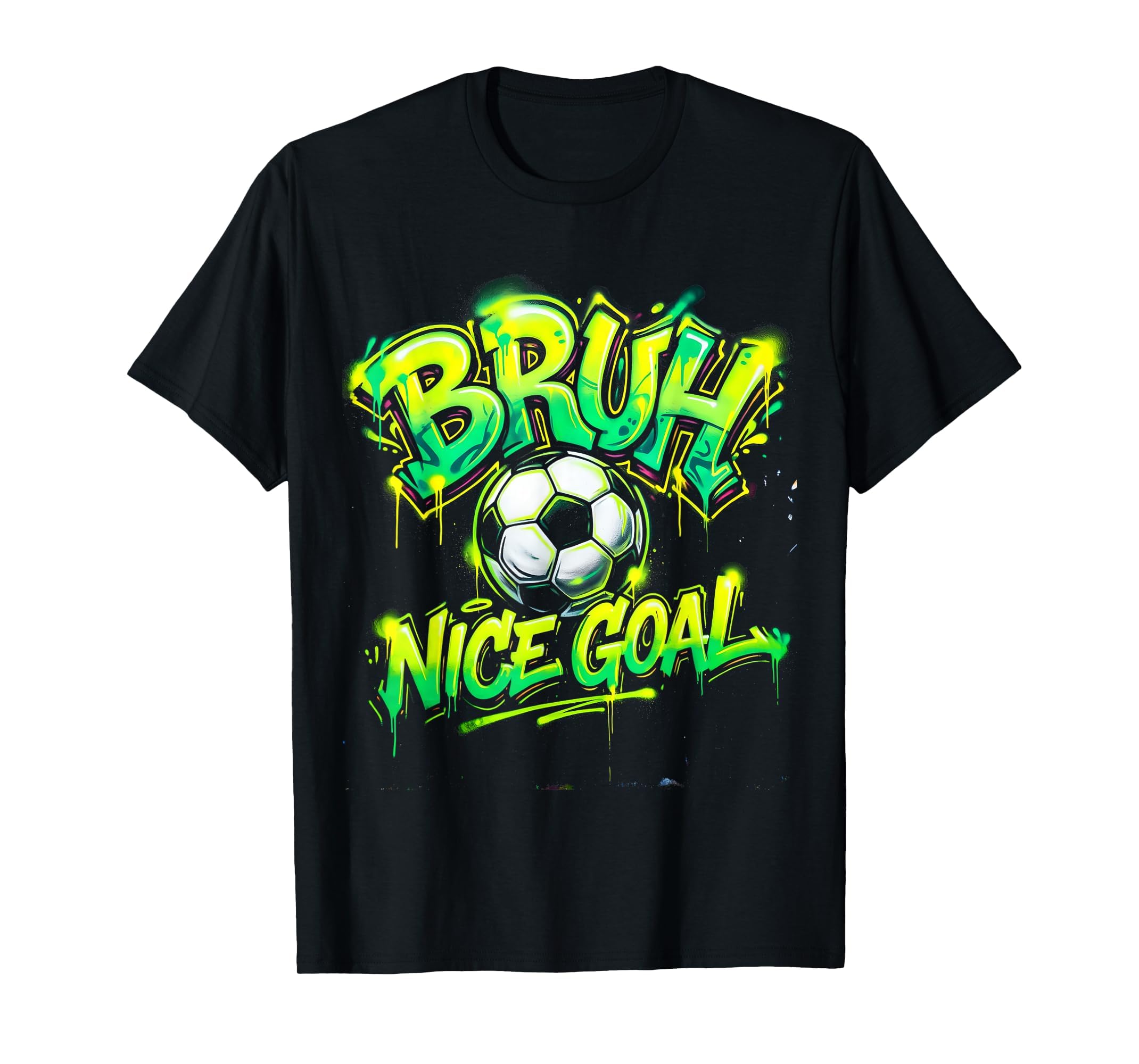 Bruh Nice Goal Soccer Ball Funny T-Shirt - Minimalist Print for Adults