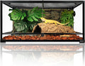 REPTI ZOO 36" x 24" x 18" Glass Reptile Terrarium, Front Opening Reptile Habit Tank with Double Hing Doors, Knock-Down Terrarium with Top Screen Ventilation 68 Gallon