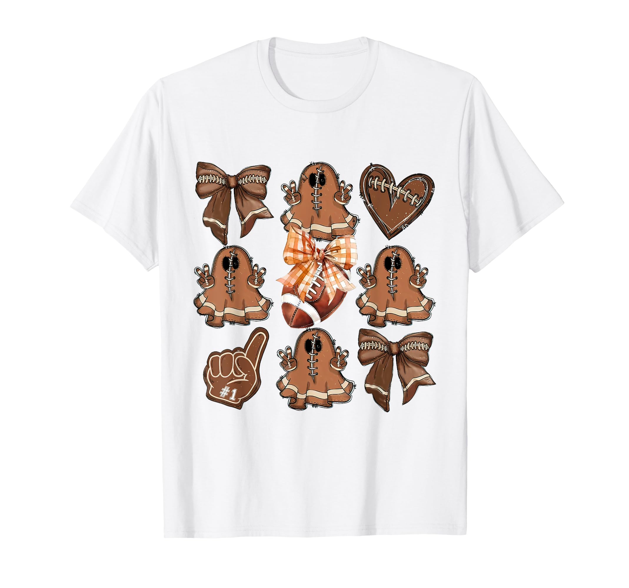 Coquette Bow Football Ghost Soccer T-Shirt - Custom Art Print Unisex