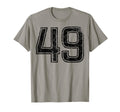 Black Sport Team Number 49 T-Shirt - Aesthetic Graphic Men Women