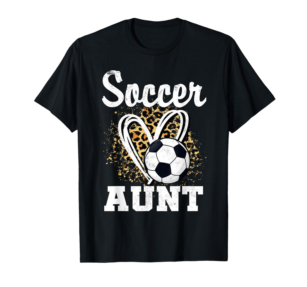 Soccer Aunt Leopard Heart Soccer Fan Hoodie - Streetwear Style Men Women