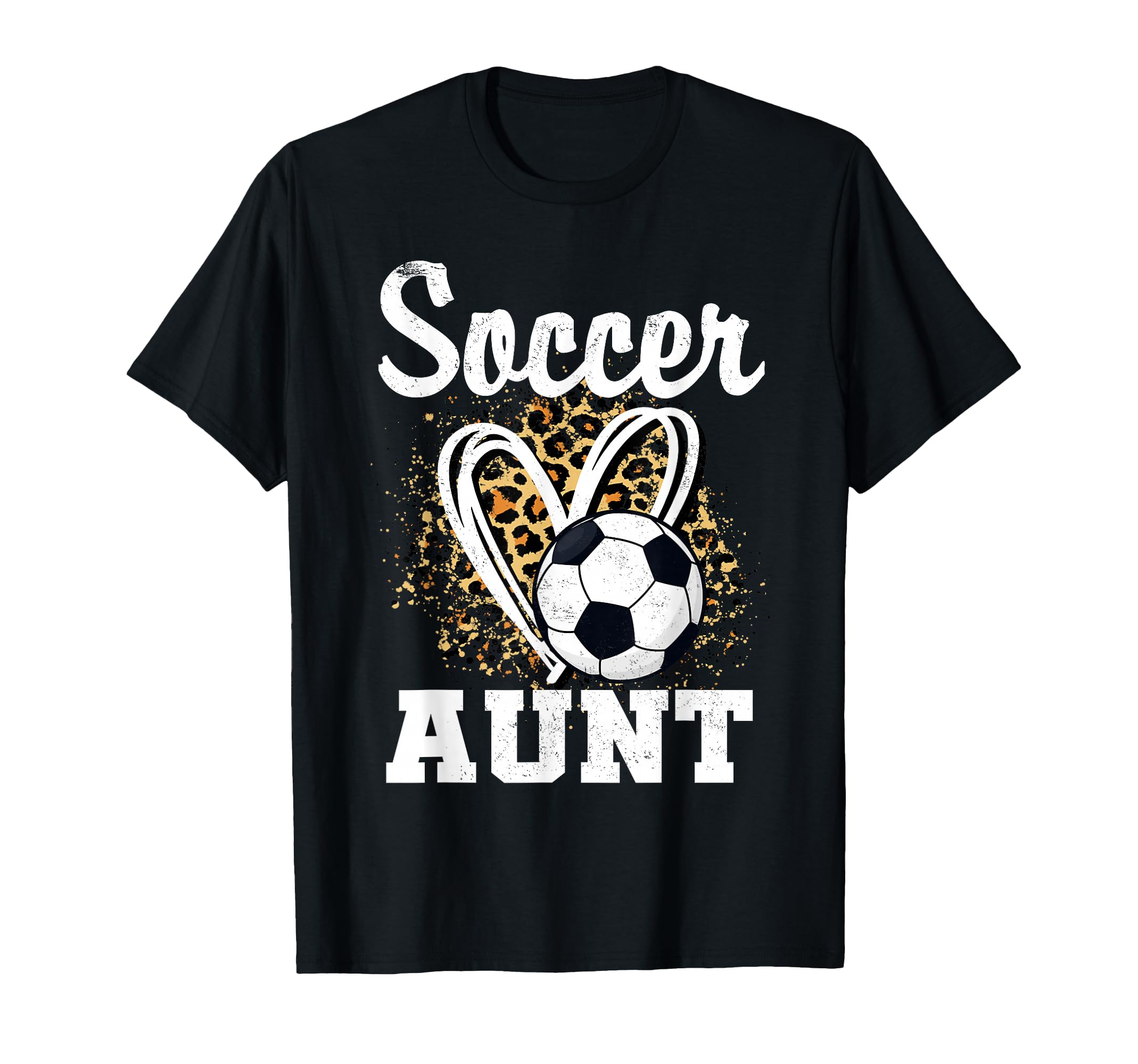 Soccer Aunt Leopard Heart Soccer Fan Hoodie - Streetwear Style Men Women