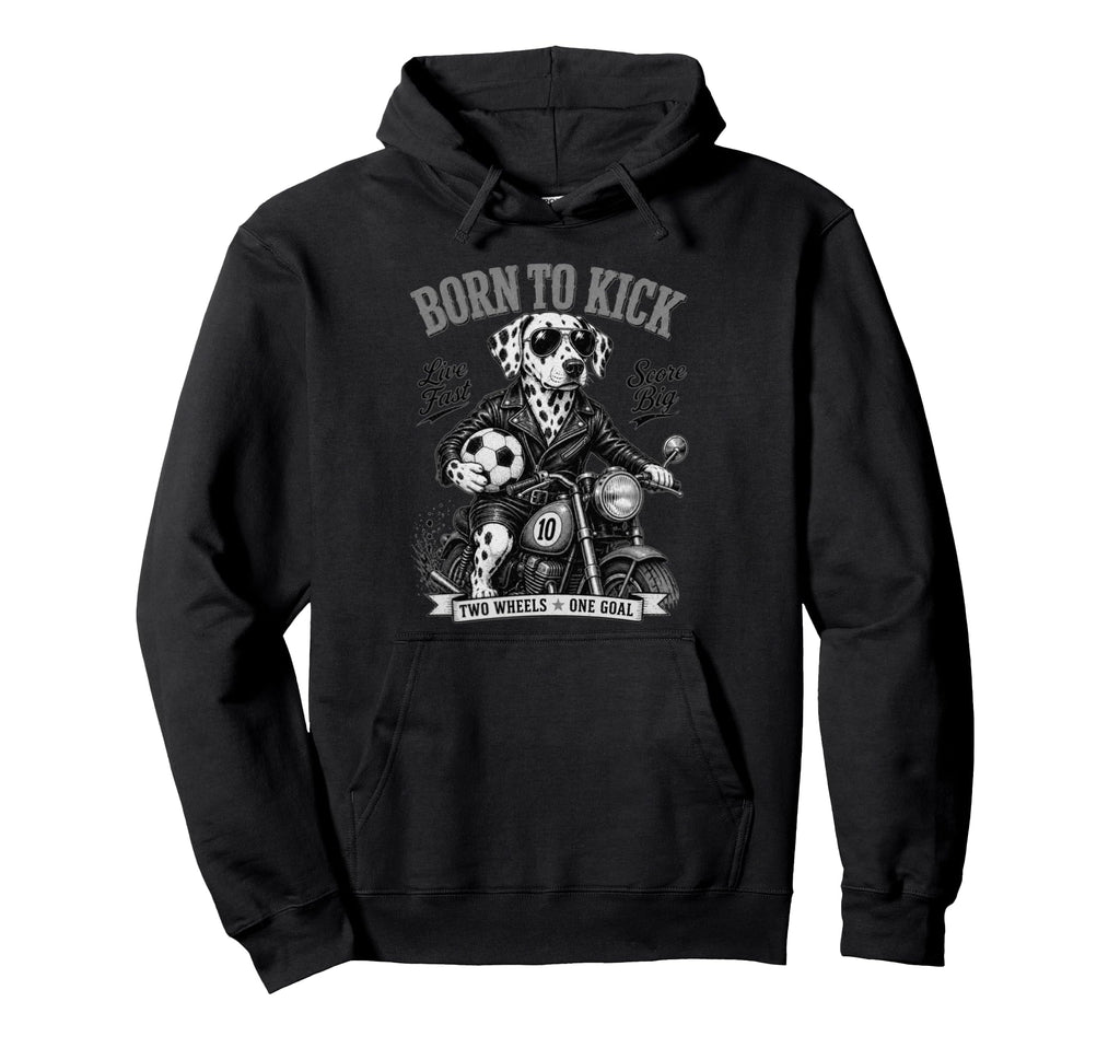 Dalmatian Motorbike Love Footbal Soccer Hoodie - Unique Graphic for Adults