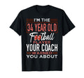 Football 34Th Birthday Party Player T-Shirt - Minimalist Print Unisex