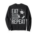 Eat Sleep Soccer Repeat Sport Sweatshirt - Minimalist Print Men Women