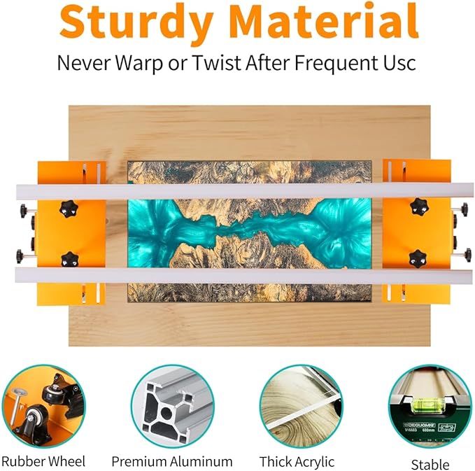 Router Sled, Slab Flattening Jig, 58 inches Router Sled for Flattening Slabs,Adjustable Trimming Planing Machine for Woodworking