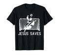 Jesus Saves Soccer Funny T-Shirt - Casual Everyday Wear for Adults
