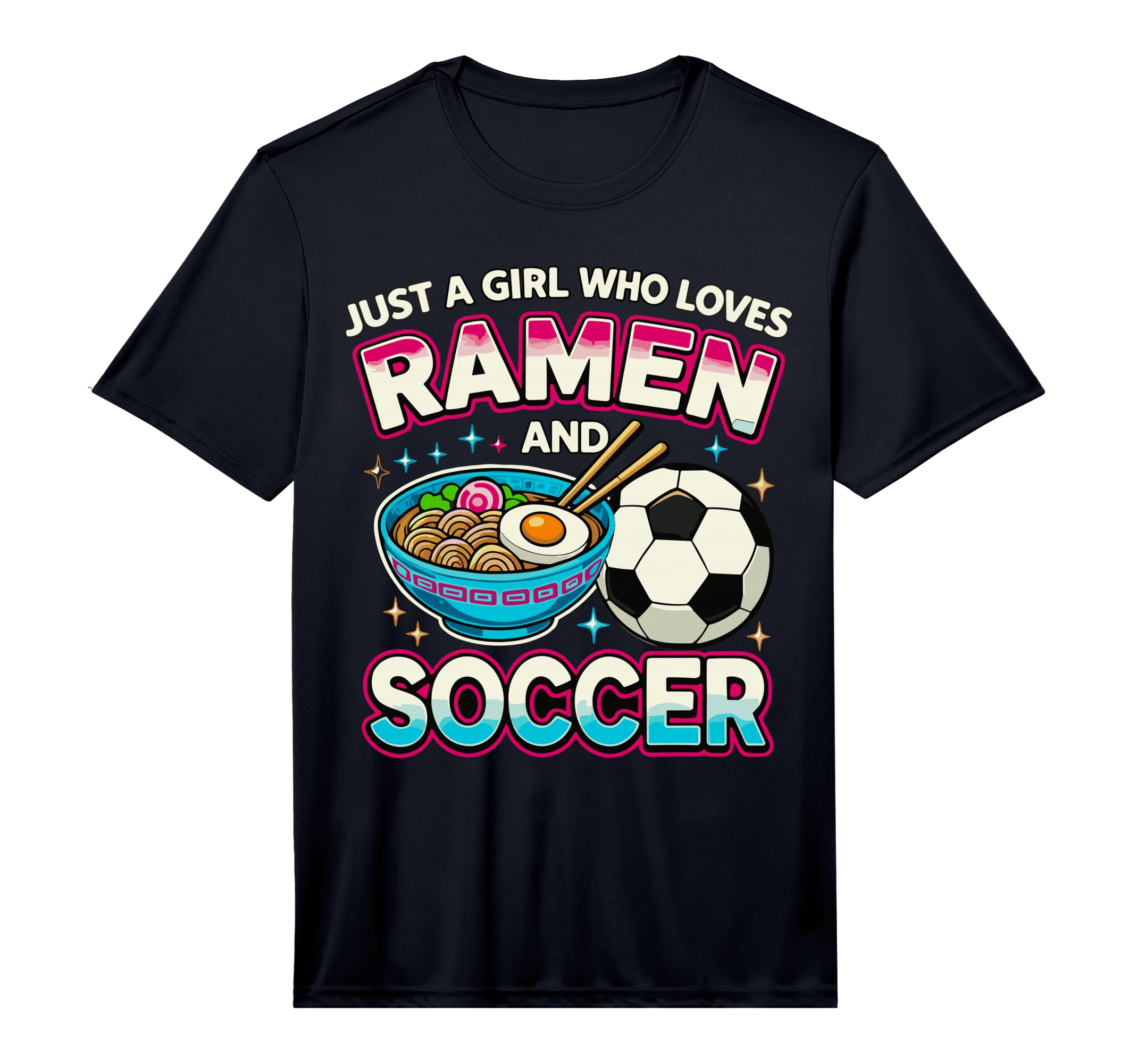 Just Who Loves Ramen And Soccer T-Shirt - Unique Graphic Men Women