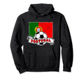 Portugal Soccer Ball And Flag Distressed Hoodie - Unique Graphic Men Women