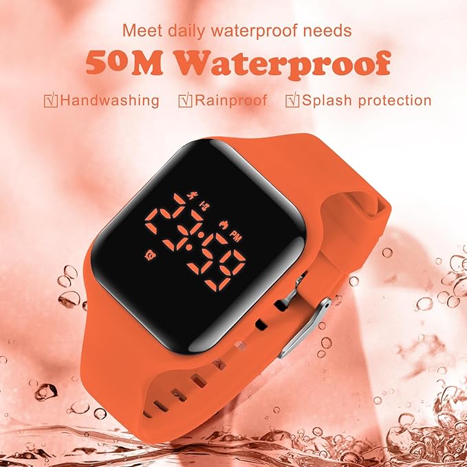 Kids Watches for Girls Boys Digital Sport Watch with Step Counter Pedometer Vibration Alarm Clock, No App Waterproof Fitness Tracker Kids Watch Boys Girls Teens Students Ages 5-16