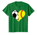 Soccer Softball Heart Funny Soccer Softball T-Shirt - Graphic Print Unisex
