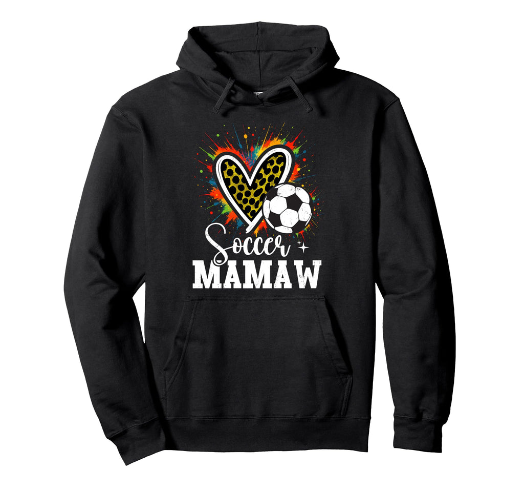 Soccer Mamaw Leopard Heart Colorful Hoodie - Unique Graphic Men Women