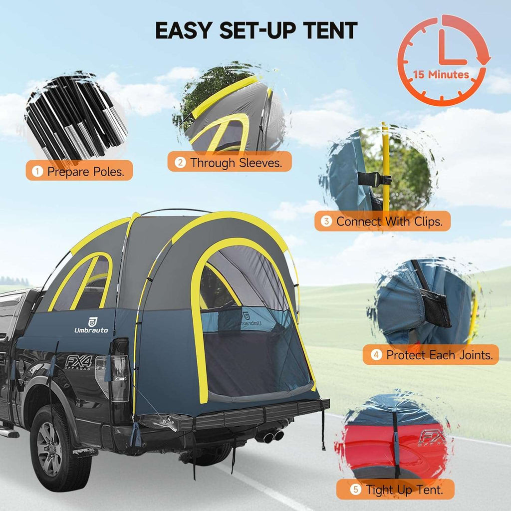 Umbrauto Truck Bed Tent PU3000mm Waterproof Pickup Truck Tents