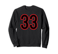 Red Black Sport Team Number 33 Sweatshirt - Streetwear Style Unisex
