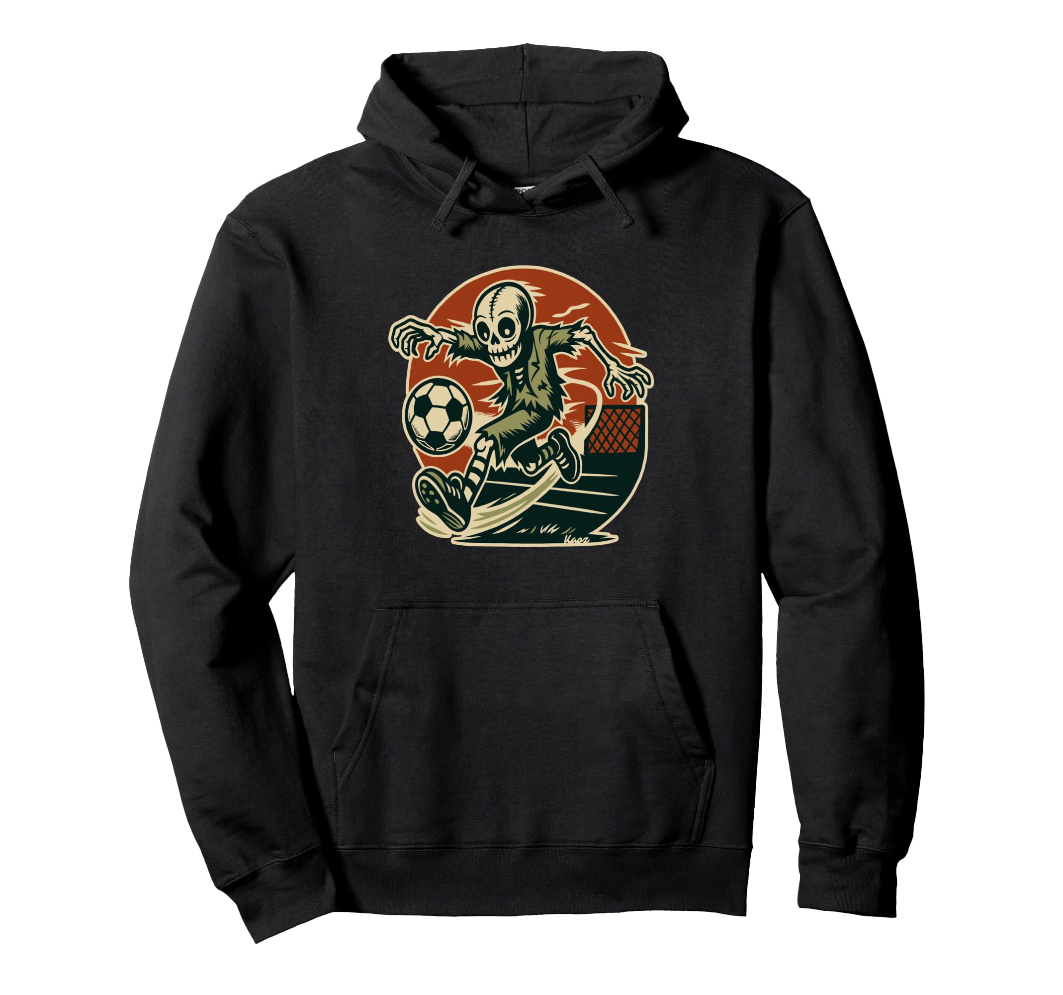 Skeleton Soccer Player Comic Hoodie - Unique Graphic Men Women