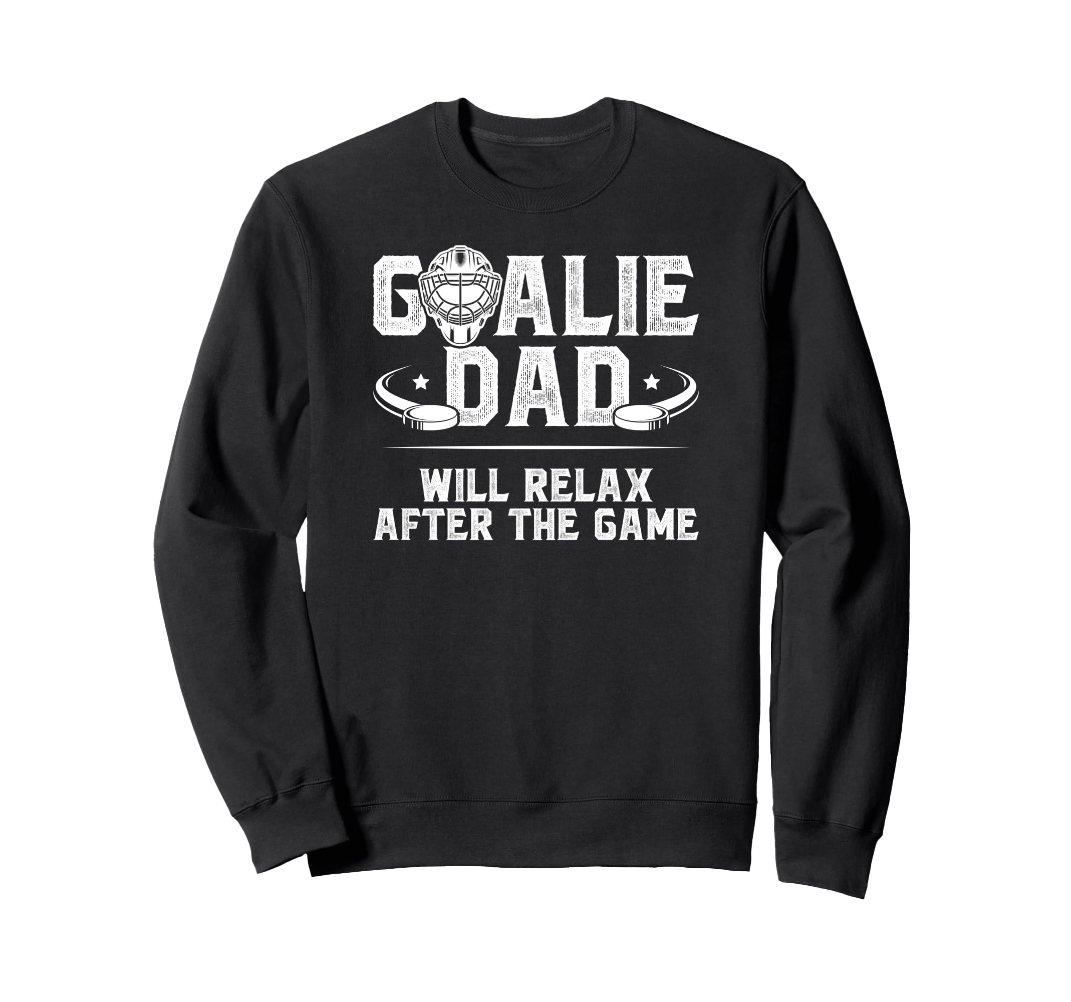 Funny Hockey Goalie Dad Ice Sweatshirt - Minimalist Print for Adults