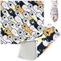 Cat Grooming Wrap, Cat Wrap Self-Adherent, Anti-Scratch Anti-Bite, Anti-Escape Grooming Bag for Cats Nail Clipping, Ear Cleaning, and Teeth Brushing (19.7 × 19.7" Paw Prints)