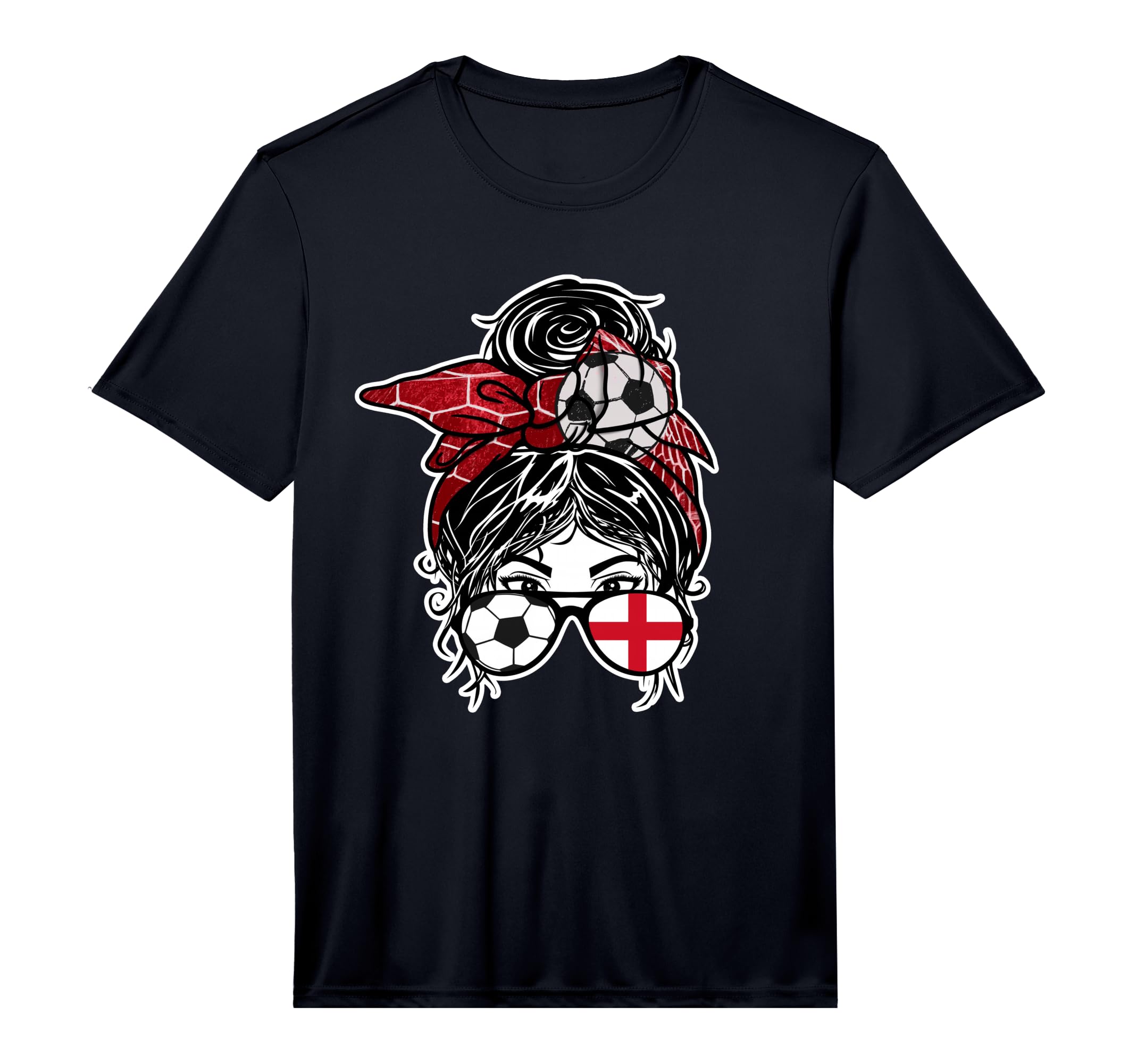 Messy Bun Hair English Soccer T-Shirt - Casual Everyday Wear Men Women