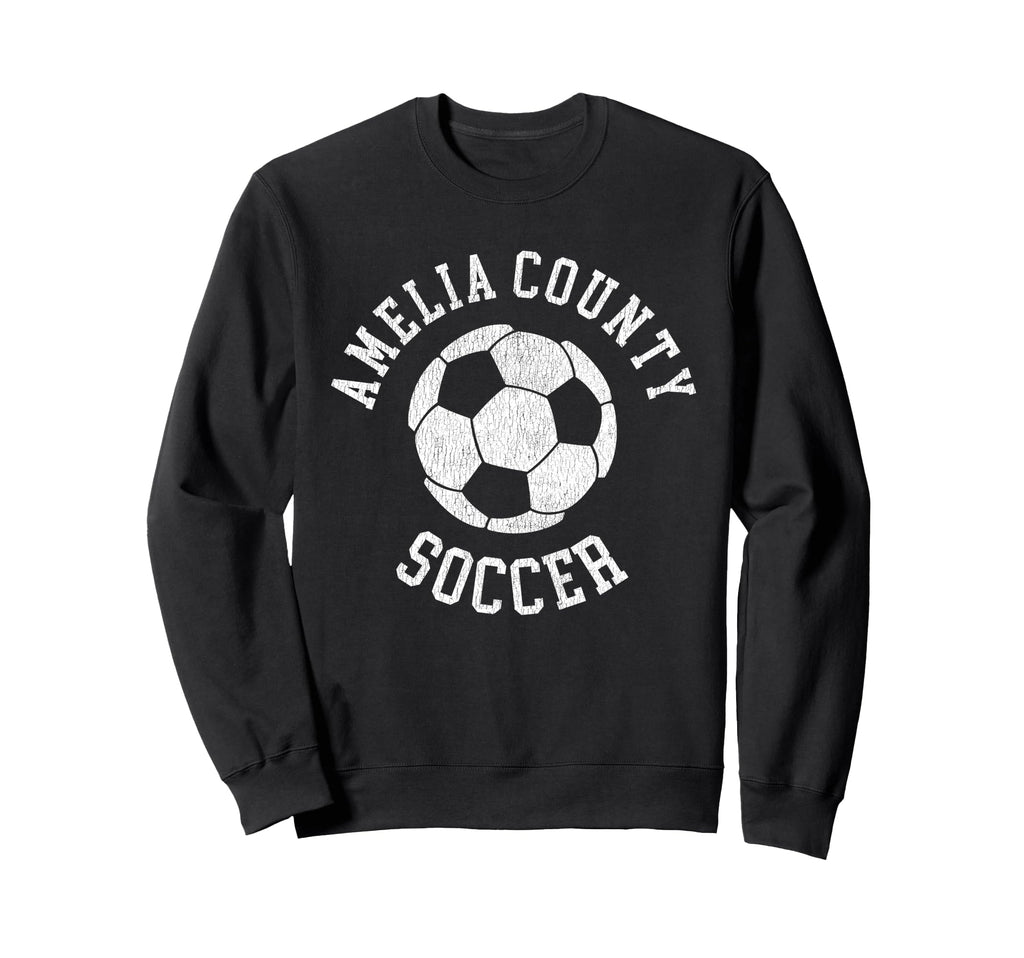 Amelia County Soccer Distressed 90S Sweatshirt - Unique Graphic for Adults