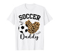 Soccer Daddy Heart Leopard Daddy Family T-Shirt - Unique Graphic for Adults