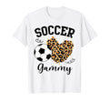 Soccer Gammy Heart Leopard Gammy Family T-Shirt - Graphic Print Men Women