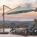 PURPLE LEAF 10FT Cantilever Patio Umbrella with 360-degree Rotation Aluminum Round Outdoor Offset Handing Umbrella for Patio Pool, Sprout Green