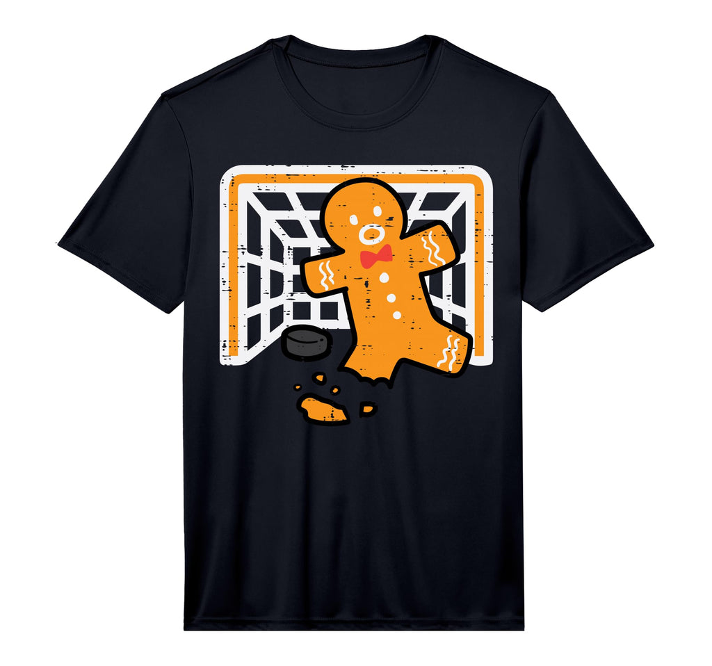 Gingerbread Hockey Goalkeeper Funny T-Shirt - Unique Graphic Men Women