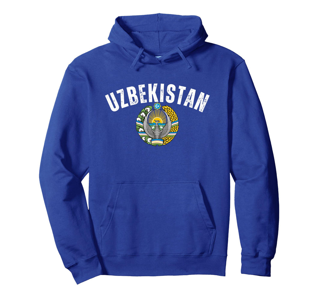 Uzbekistan Pride Emblem Soccer Fan Hoodie - Casual Everyday Wear Men Women