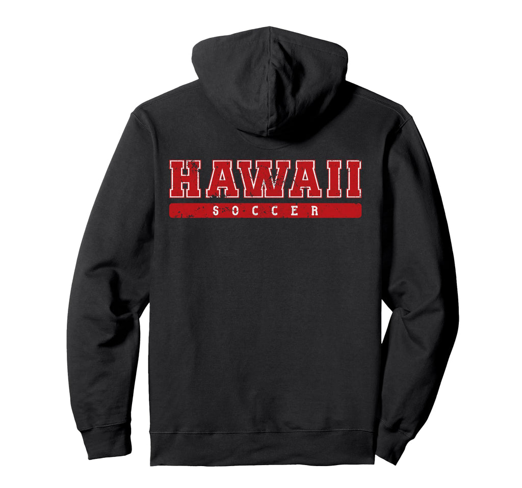 Hawaii Soccer Red Text Hoodie - Fun Novelty Design Unisex