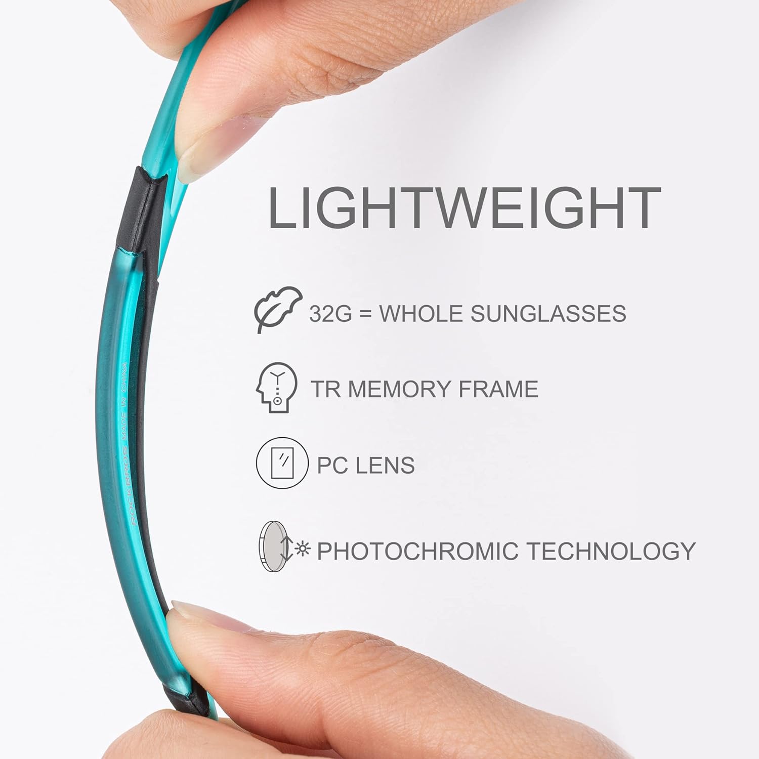 Aerodynamic Windproof Photochromic Cycling Sunglasses