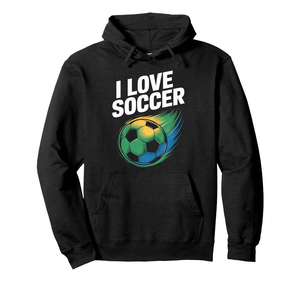 I Love Soccer Vibrant Ball Art Hoodie - Trendy Graphic for Adults