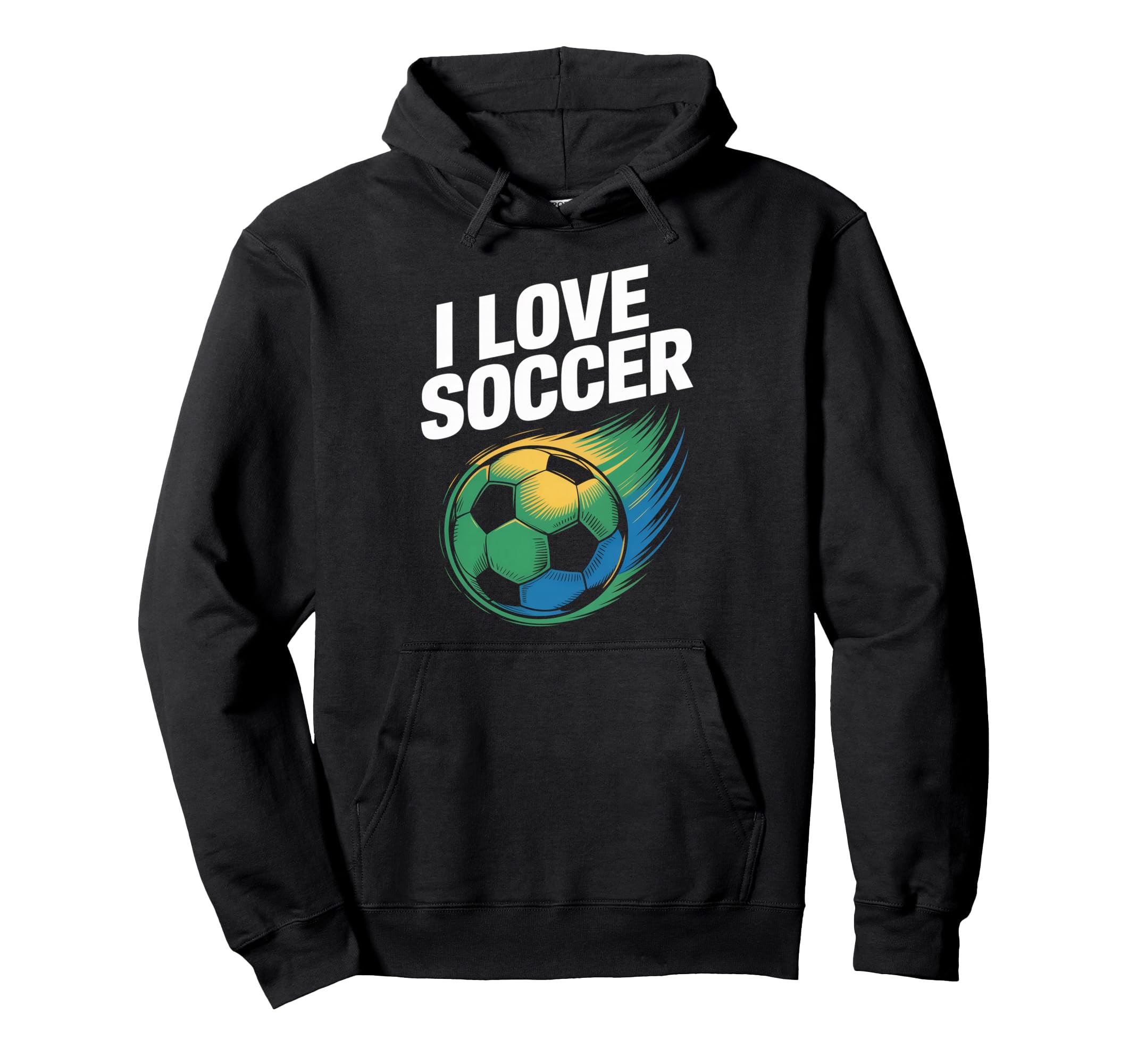 I Love Soccer Vibrant Ball Art Hoodie - Trendy Graphic for Adults