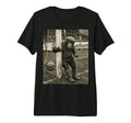 Chimp Player Goalpost Lazy Soccer Goalie T-Shirt - Novelty Apparel Unisex