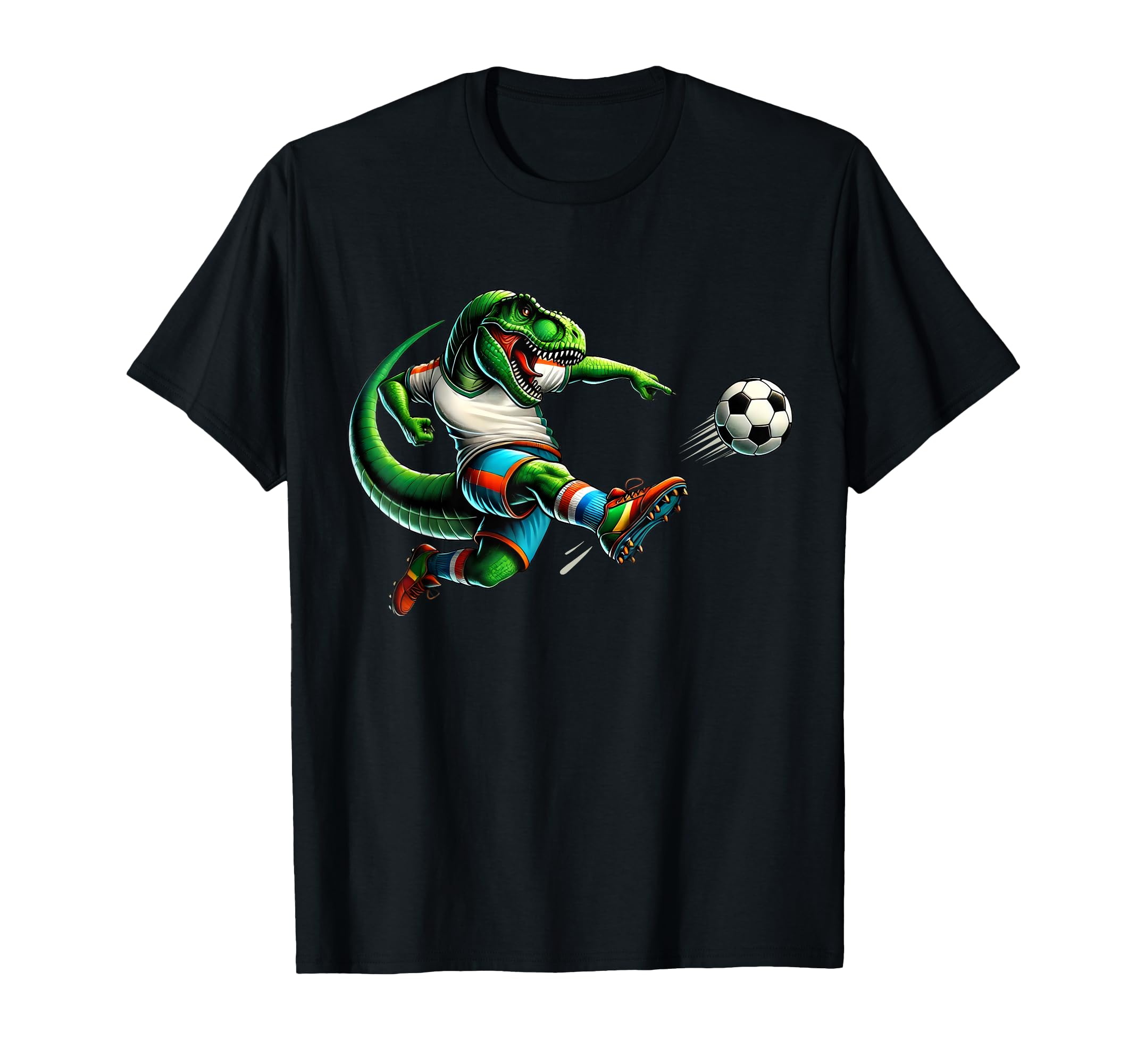 Dinosaur Soccer Rex Funny Soccer Player T-Shirt - Streetwear Style Unisex