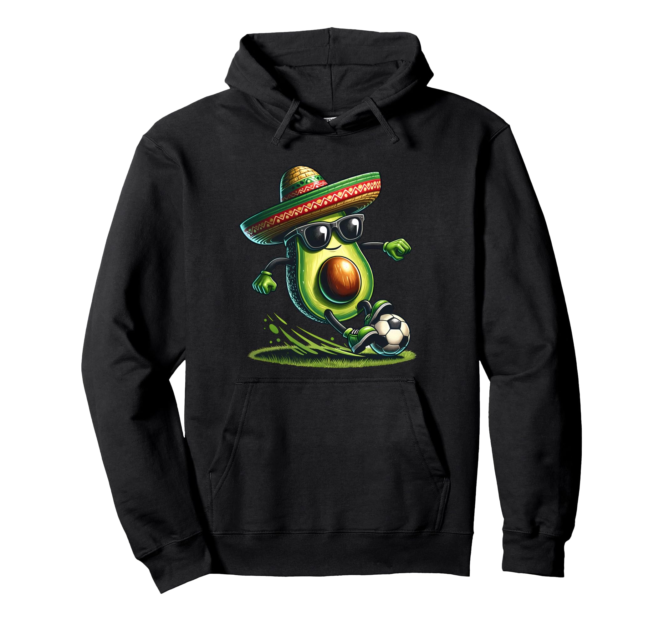 Funny Avocado Playing Soccer Cinco De Hoodie - Fun Novelty Design Unisex