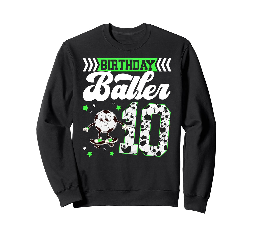 10Th Soccer Birthday Party Ten Sweatshirt - Aesthetic Graphic for Adults