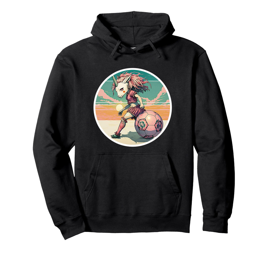 Soccer Anime Manga Unicorn Soccer Hoodie - Novelty Apparel for Adults