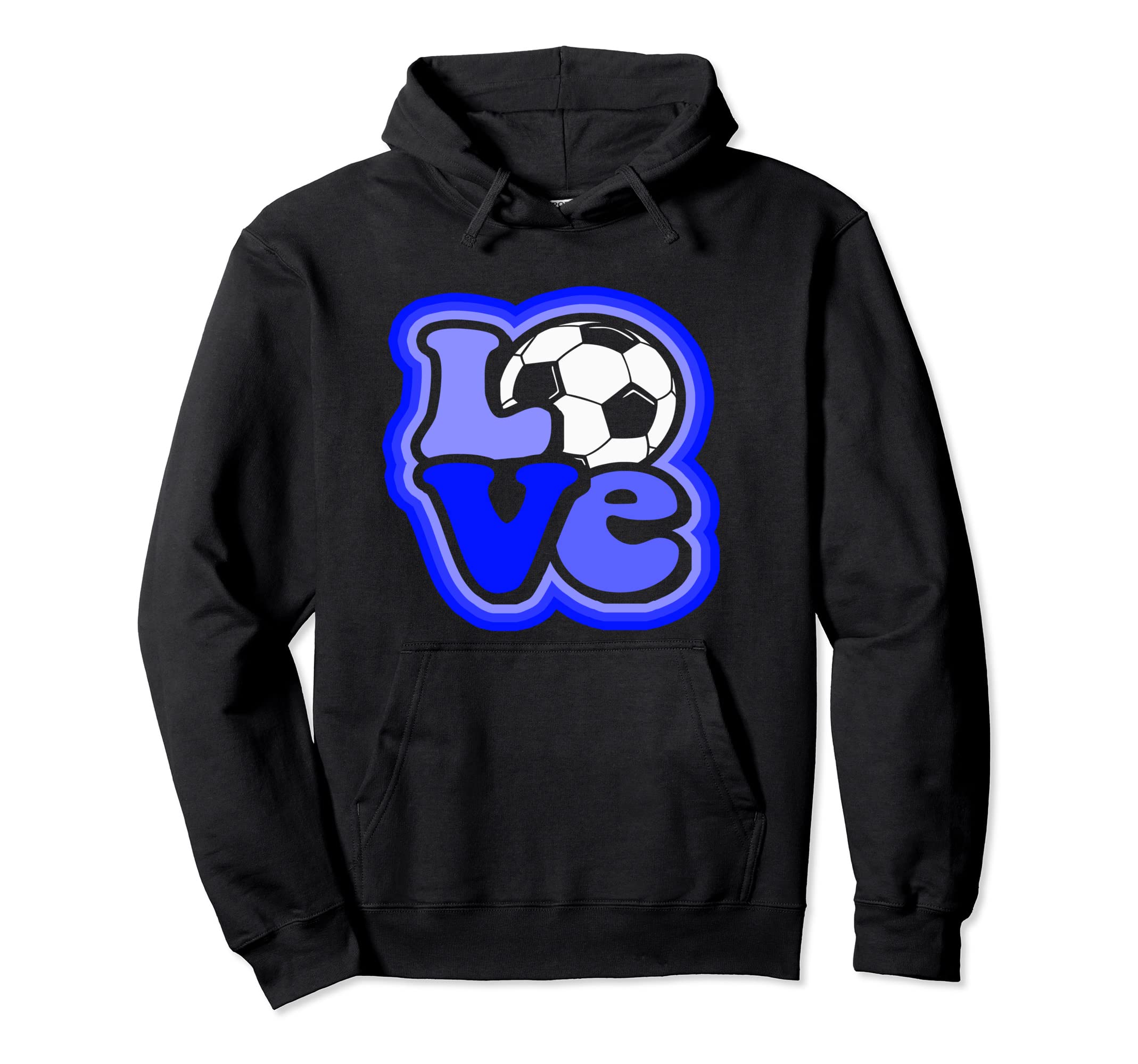 Soccer Love Teen Shades Blue Hoodie - Casual Everyday Wear Unisex