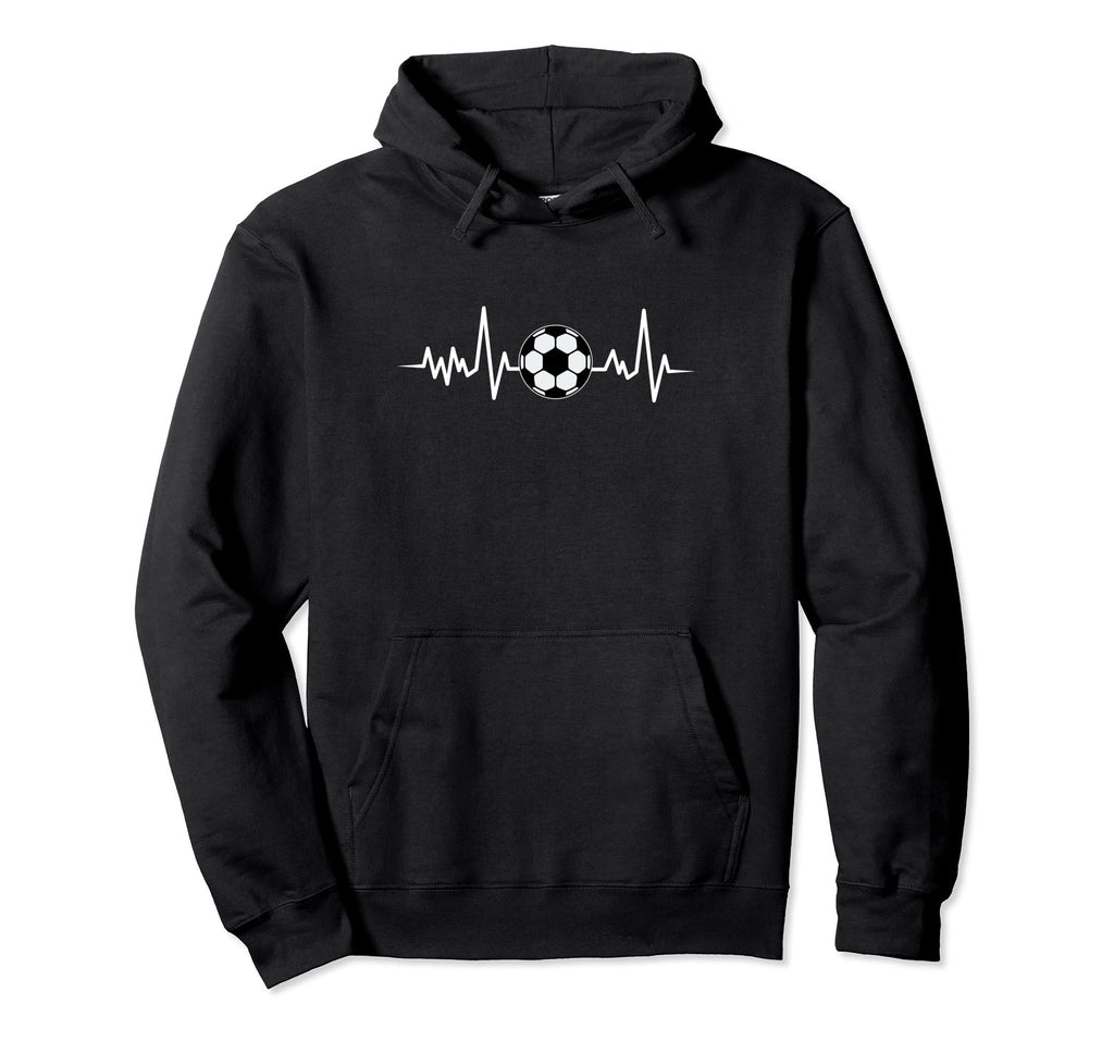 Soccer Heartbeat Football Player Hoodie - Minimalist Print for Adults