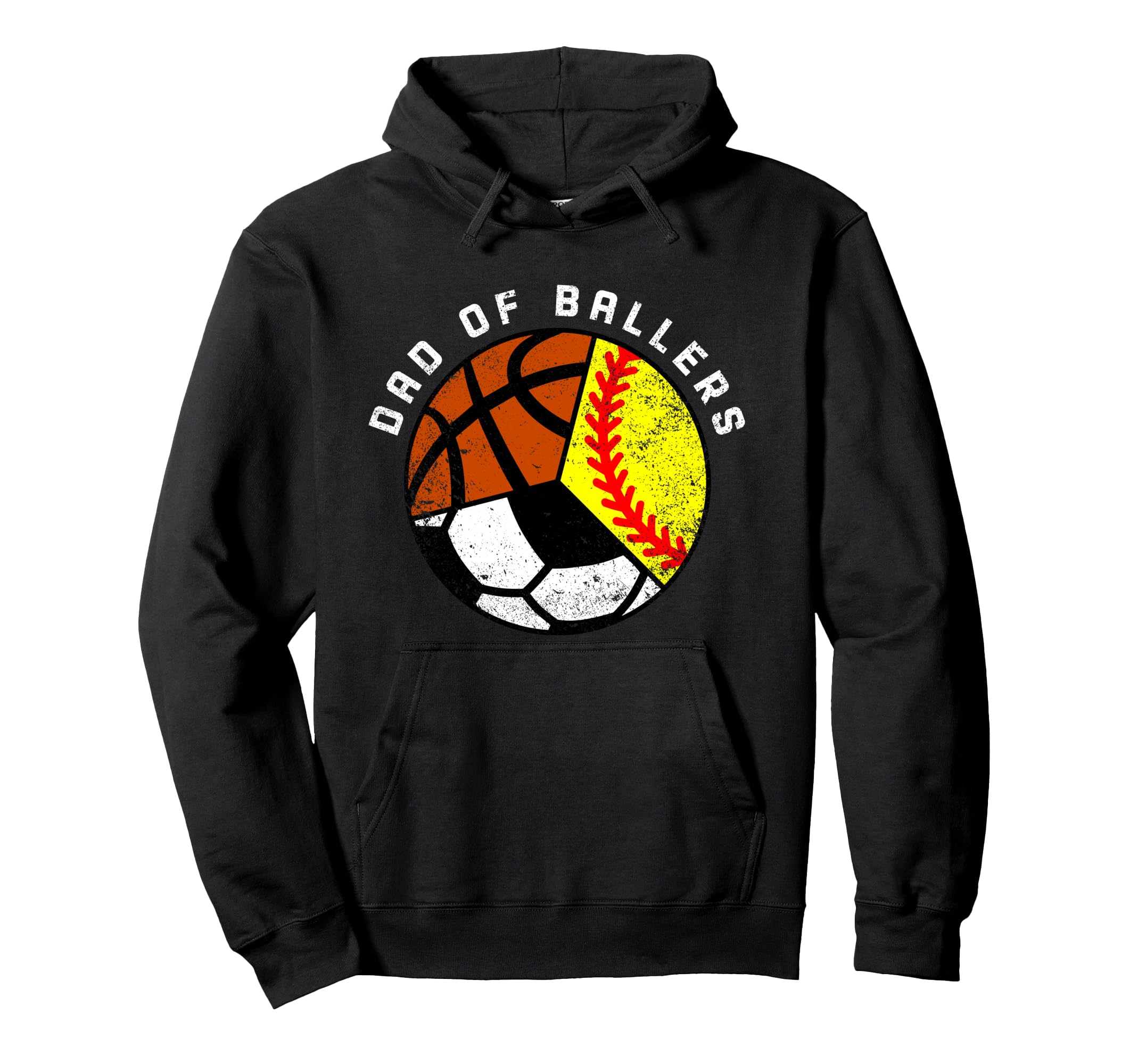 Dad Ballers Funny Softball Soccer Hoodie - Trendy Graphic Unisex