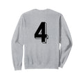 Number 4 Backside 80S 90S Team Sweatshirt - Minimalist Print for Adults