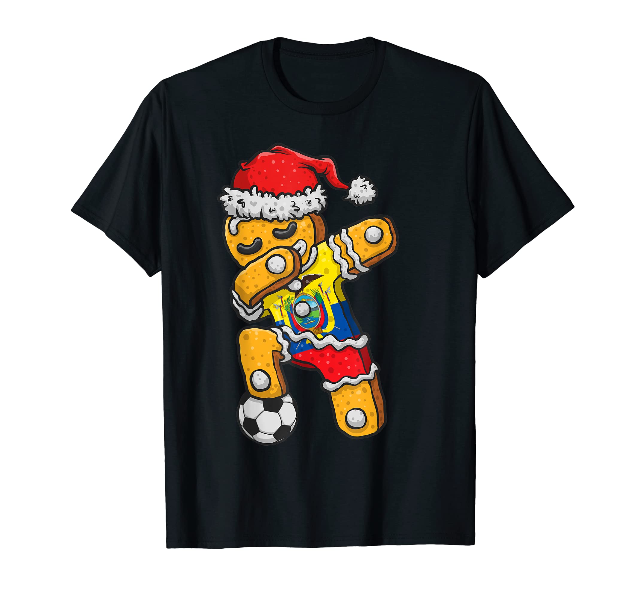 Soccer Dabbing Gingerbread Ecuador T-Shirt - Custom Art Print for Adults