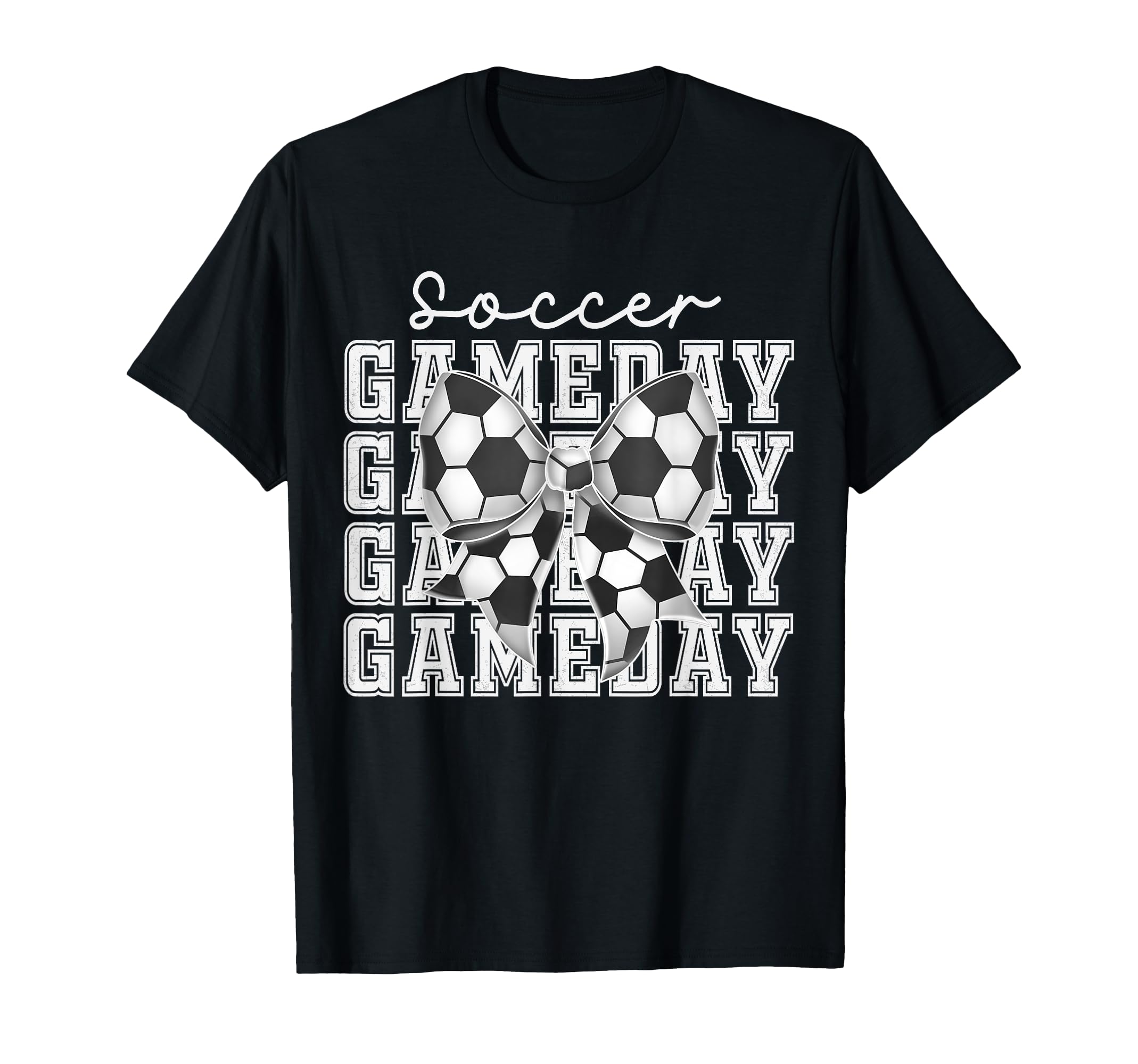 Soccer Game Day Coquette Bow Funny T-Shirt - Minimalist Print for Adults